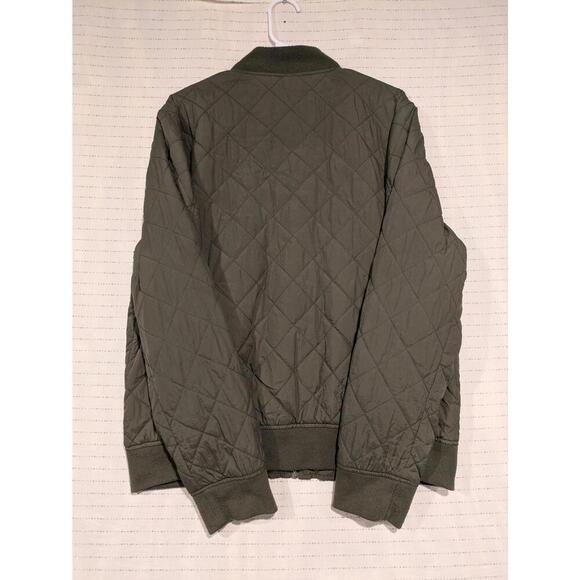 Levi Strauss Quilted Olive Green Bomber Jacket Full Zip Nylon Mens Large 25x27 - Picture 10 of 10